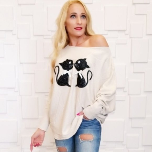 MODA ME COUTURE Tops - Top Sweater Top Kittens